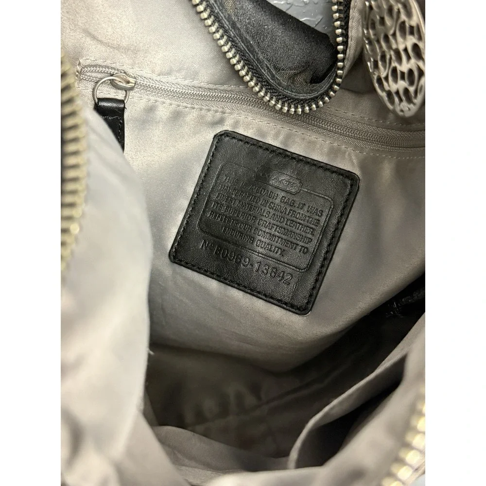 COACH 13642 ALI SIGNATURE HOBO BAG BLACK